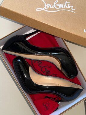 Christian Louboutin Filo Glossy Black Leather Pumps